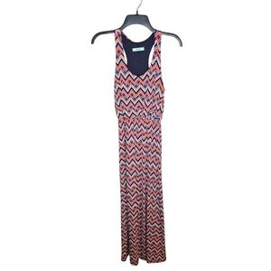 Chevron Patterned Sleeveless Maxi Dress, Small